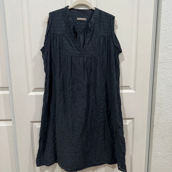 Jigsaw Women's Sleeveless Black Dress Size 12, Striped Summer Casual‎ - Picture 2 of 9